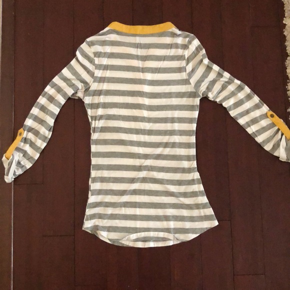 Fitted gray striped long sleeve shirt size S - Picture 6 of 8